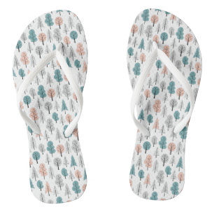 Niedliches Doodwaldmuster Flip Flops