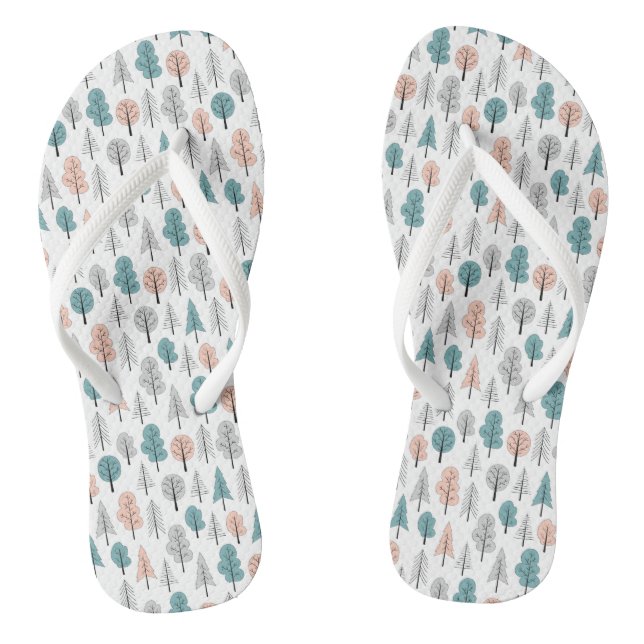 Niedliches Doodwaldmuster Flip Flops (Fußbett)