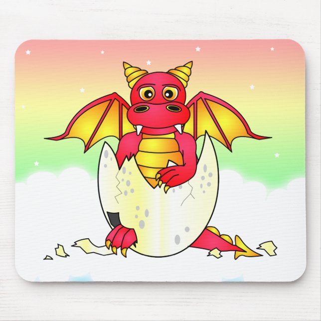 Niedliches Drache-Baby im gebrochenen Ei - Mousepad (Vorne)