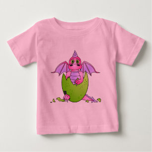 Niedliches Drache-Baby in gebrochenem Ei - Baby T-shirt