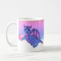 Niedliches Drache-Herz-Tassen-Blau - Rosa - lila