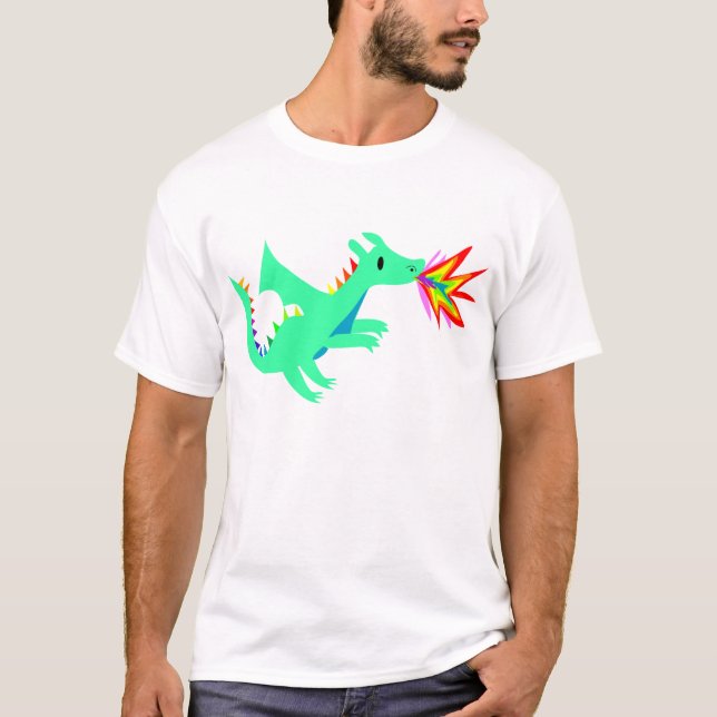 Niedliches Drache-Shirt des Regenbogens T-Shirt (Vorderseite)