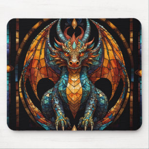 Niedliches Drachenmosaikdesign Mousepad