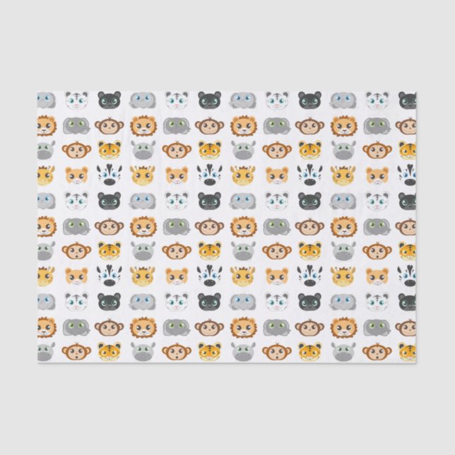 Niedliches Dschungel-Tier-Muster Seidenpapier (Vorderseite)