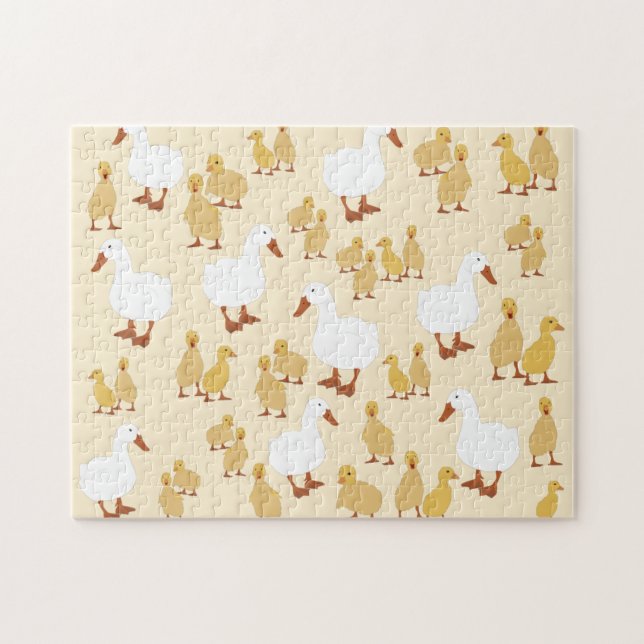 Niedliches Duck & Baby Duckling Muster Puzzle (Horizontal)