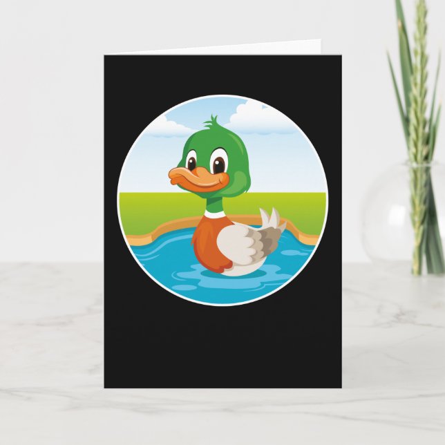 Niedliches Duck Design Funny Animal Lake Ducks Ges Karte (Vorderseite)