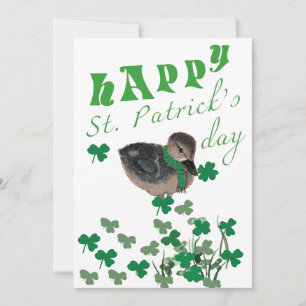 Niedliches Duck Kleeblatt Clover Happy St Patrick' Feiertagskarte