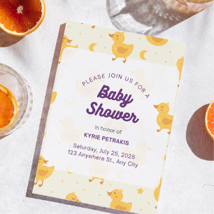 Niedliches Duck Party Kinderdusche Einladung Flyer