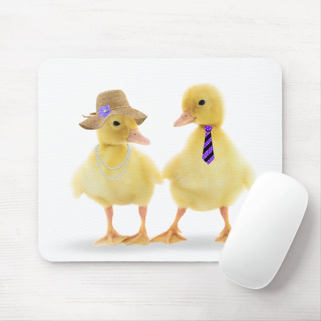 Niedliches Ducklein auf Weiß Mousepad (Mit Mouse)
