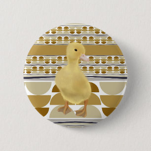 Niedliches Duckling Golden Brown Semi Circle Geome Button
