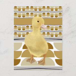 Niedliches Duckling Golden Brown Semi Circle Geome Postkarte