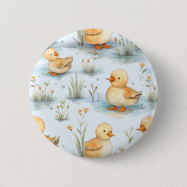 Niedliches Duckling-Muster Button (Vorderseite)