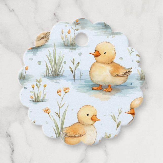 Niedliches Duckling-Muster Geschenkanhänger (Vorderseite)
