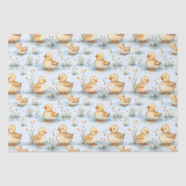 Niedliches Duckling-Muster Seidenpapier (Vorderseite)