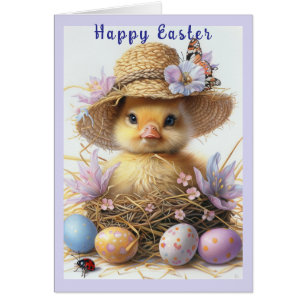 Niedliches Duckling Strohhalm Butterfly Ladybug Ei