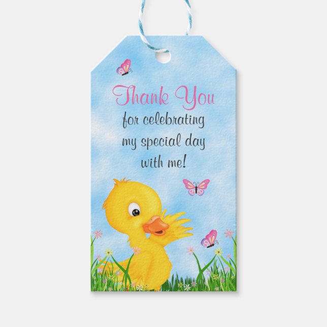 Niedliches Duckling und Butterfly Baby Duft Gefall Geschenkanhänger (Vorderseite)
