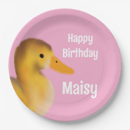 Niedliches Duckling zum Geburtstag Pappteller