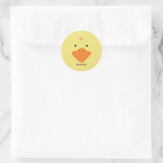 Niedliches Ducky Face Runder Aufkleber (Tasche)