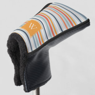 Niedliches dunkelorangefarbenes Muster Monogramm Golf Headcover