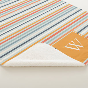 Niedliches dunkelorangefarbenes Ockermuster Sherpadecke