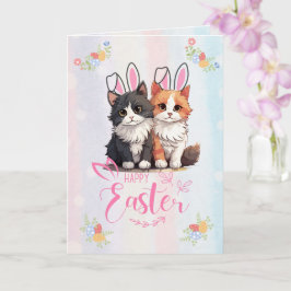Niedliches Duo Kitten Bunny Oaster individuell anp Karte