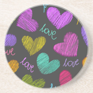 Niedliches, dynamisches Skript mit Liebe Sandstein Untersetzer