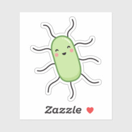Niedliches E. coli Bakterium - Kawaii-Mikrobe Aufkleber