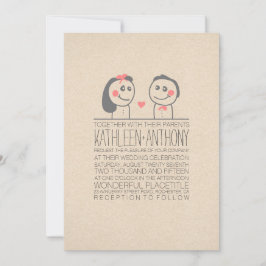 Niedliches Ehepaar, moderne Hochzeitseinladung Einladung