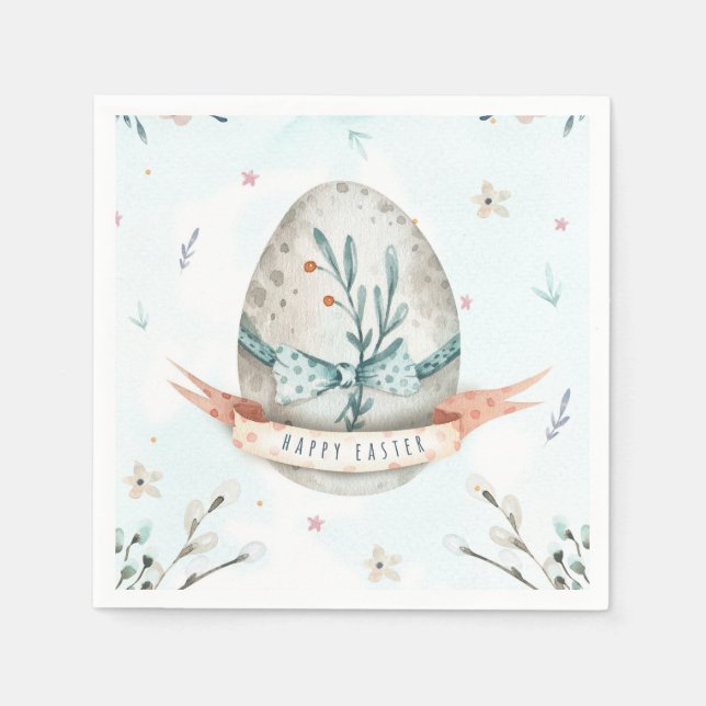 Niedliches Ei Happy Oster Serviette (Vorderseite)