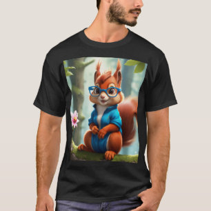 Niedliches Eichhörnchen am Zweig des Baumes T-Shirt