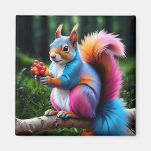 Niedliches Eichhörnchen auf dem Zweig-19274 Magnet