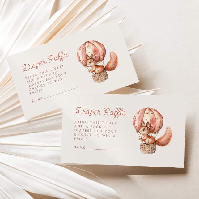 Niedliches Eichhörnchen Ballon Babydusche Windel R Begleitkarte (Von Creator hochgeladen)