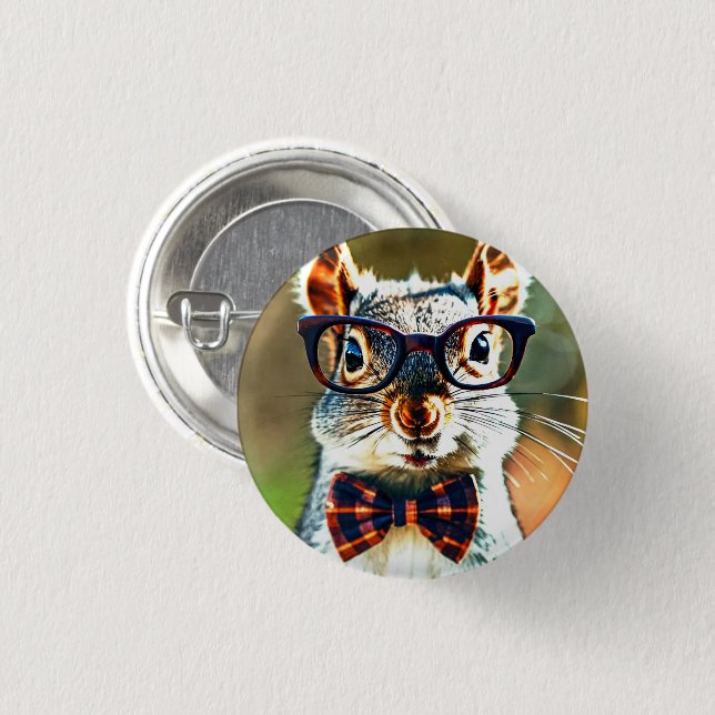 Niedliches Eichhörnchen Button (Vorne & Hinten)