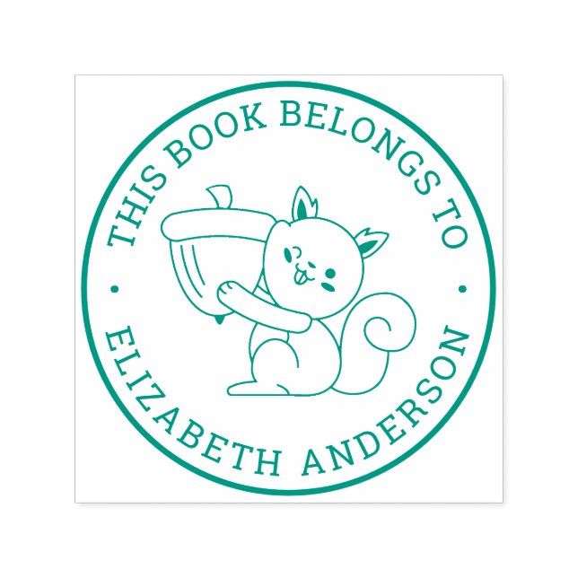 Niedliches Eichhörnchen Cartoon Individuelle Name  Permastempel (Design)