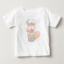 Niedliches Eichhörnchen Cupcake Party Baby T - Shi T-shirt