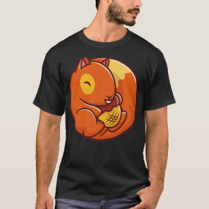 Niedliches Eichhörnchen, das Acorn-Nut hält T-Shirt