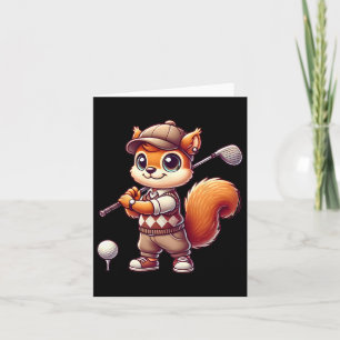 Niedliches Eichhörnchen Golf Golfer Golfspielen He Karte