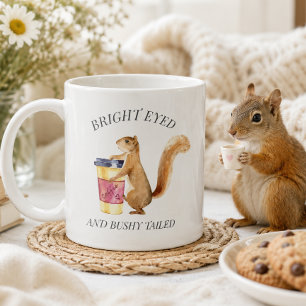 Niedliches Eichhörnchen Helle Augen Buschiger Schw Kaffeetasse