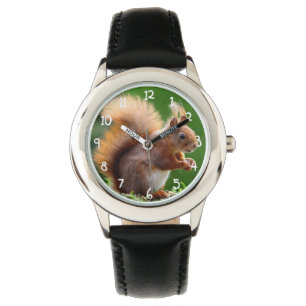 Niedliches Eichhörnchen im Garten Armbanduhr