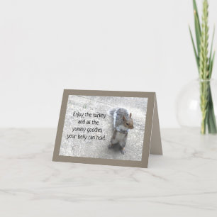 Niedliches Eichhörnchen mit Fluffy Schwanz Ernteda Feiertagskarte