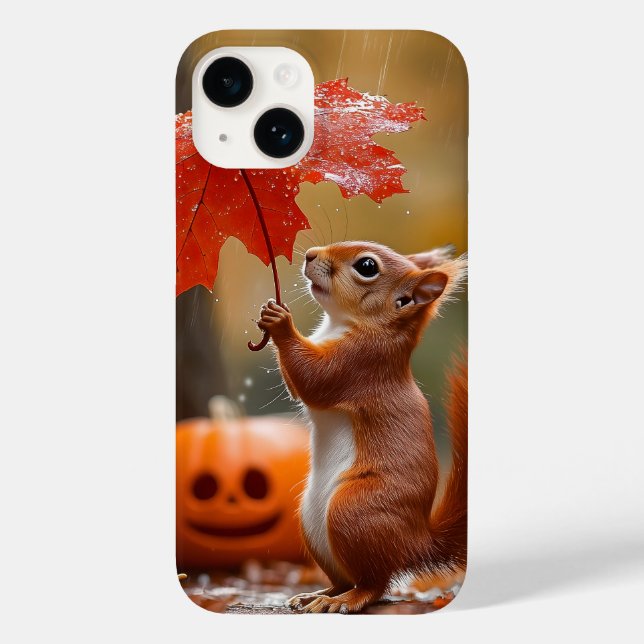 Niedliches Eichhörnchen mit Leaf-Regenschirm - Her Case-Mate iPhone Hülle (Rückseite)