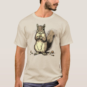 Niedliches Eichhörnchen mit Nüssen für Tierliebhab T-Shirt