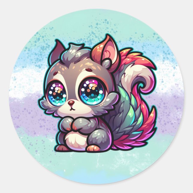 Niedliches Eichhörnchen Runder Aufkleber (Vorderseite)