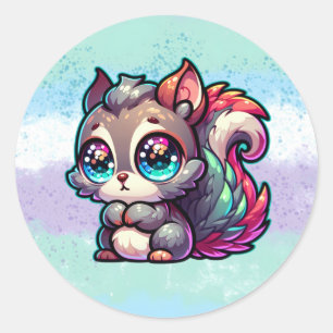 Niedliches Eichhörnchen Runder Aufkleber