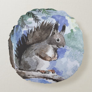 Niedliches Eichhörnchen Rundes Kissen