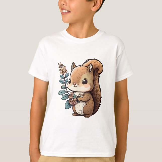 Niedliches Eichhörnchen T-Shirt (Vorderseite)
