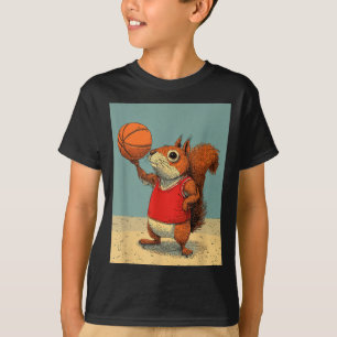 Niedliches Eichhörnchen Tier lustiger Basketball C T-Shirt