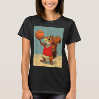 Niedliches Eichhörnchen Tier lustiger Basketball C