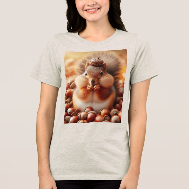 Niedliches Eichhörnchen Tri-Blend Shirt (Vorderseite)