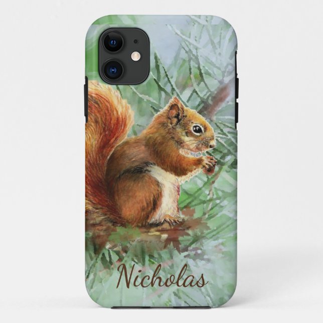 Niedliches Eichhörnchen Wasserfarbe Tierischer Ind Case-Mate iPhone Hülle (Rückseite)